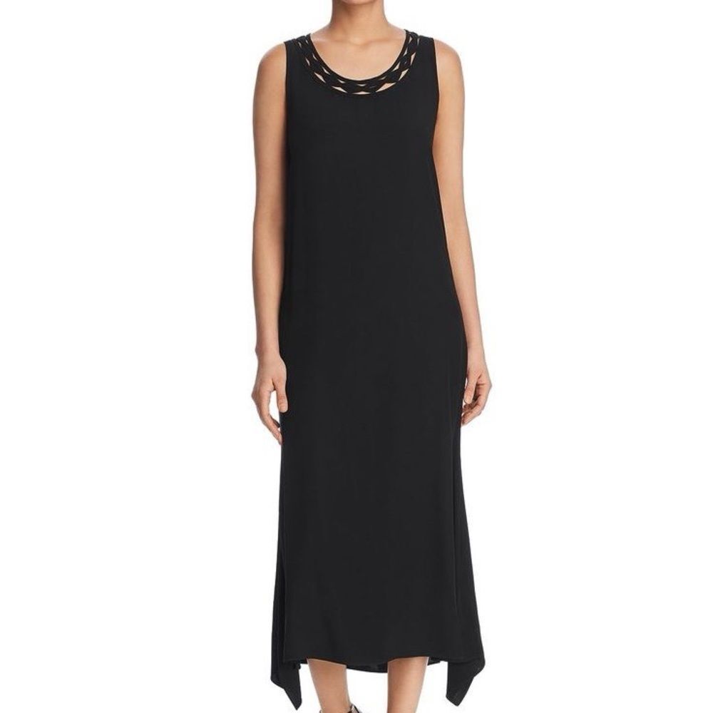 Kobi Halperin Womens Keira Black Braided Asymmetric Maxi Dress M